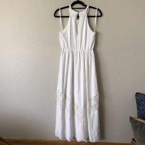 Altar'd State Crochet Lace White Maxi Dress Sun Dress Women's Size M.